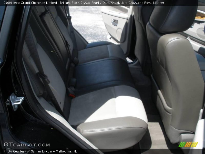 Brilliant Black Crystal Pearl / Dark Khaki/Light Graystone Royal Leather 2009 Jeep Grand Cherokee Limited