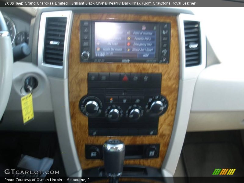 Brilliant Black Crystal Pearl / Dark Khaki/Light Graystone Royal Leather 2009 Jeep Grand Cherokee Limited