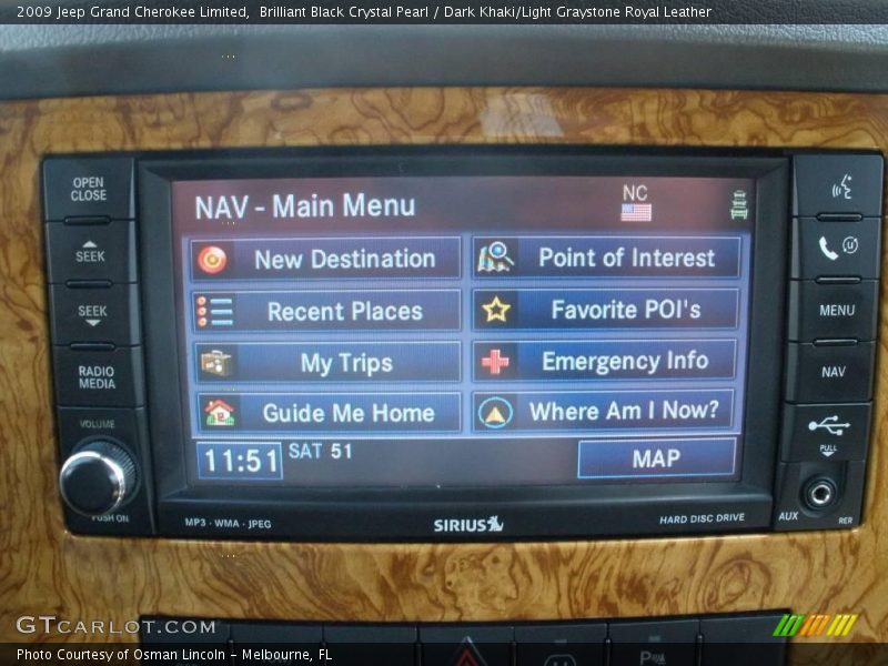 Brilliant Black Crystal Pearl / Dark Khaki/Light Graystone Royal Leather 2009 Jeep Grand Cherokee Limited