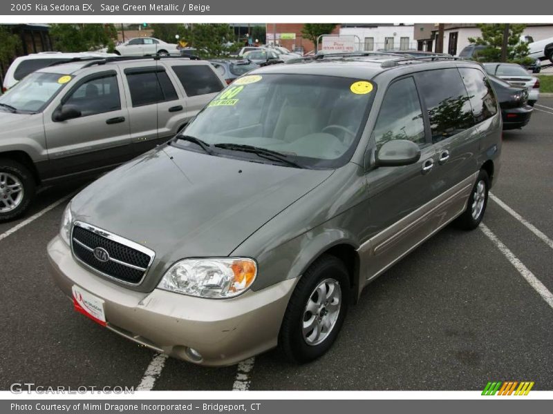 Sage Green Metallic / Beige 2005 Kia Sedona EX