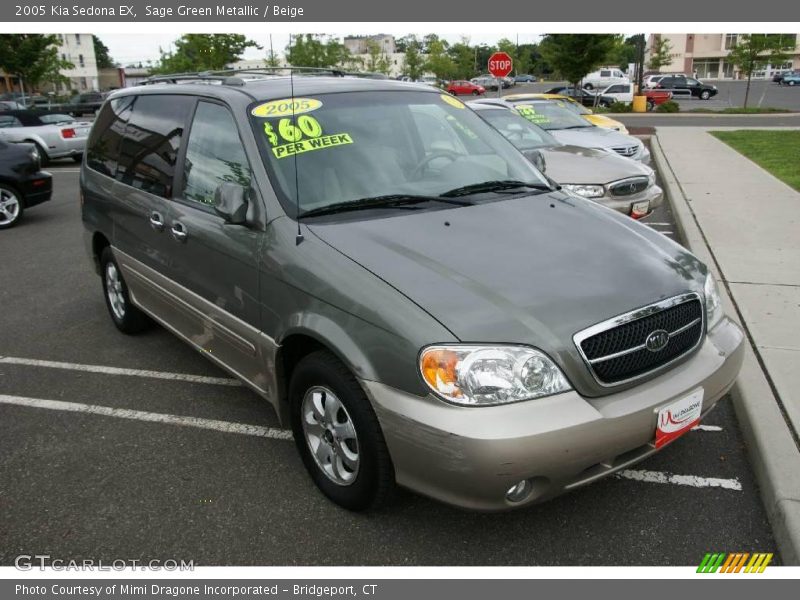 Sage Green Metallic / Beige 2005 Kia Sedona EX