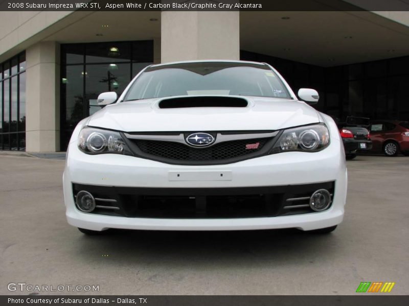 Aspen White / Carbon Black/Graphite Gray Alcantara 2008 Subaru Impreza WRX STi