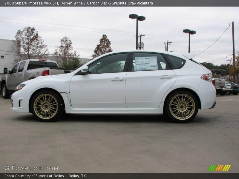 Aspen White / Carbon Black/Graphite Gray Alcantara 2008 Subaru Impreza WRX STi
