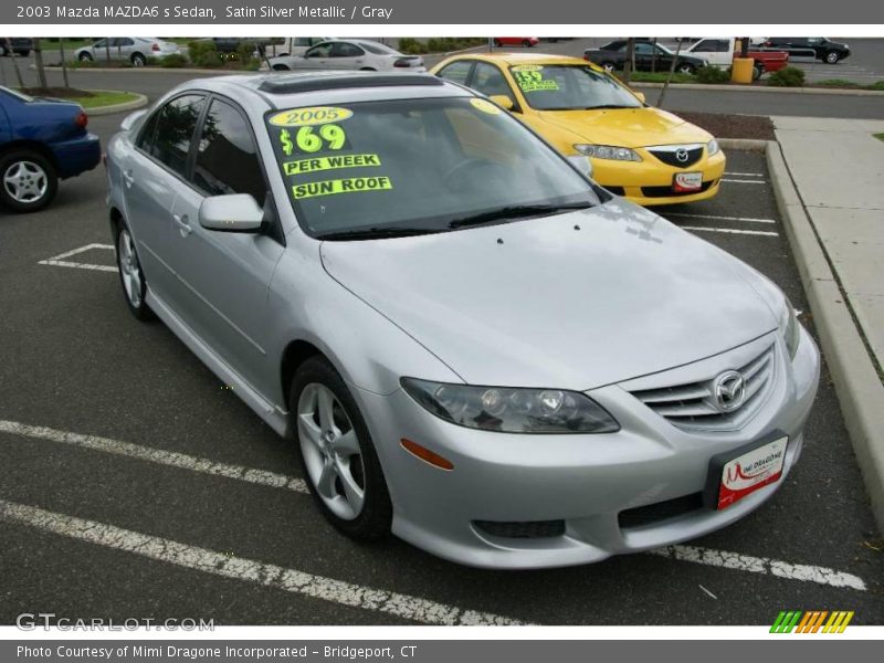 Satin Silver Metallic / Gray 2003 Mazda MAZDA6 s Sedan