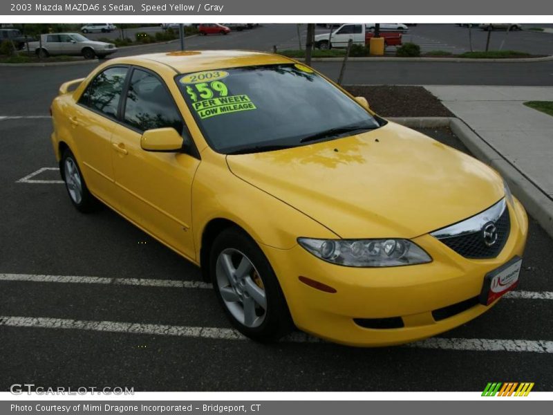 Speed Yellow / Gray 2003 Mazda MAZDA6 s Sedan