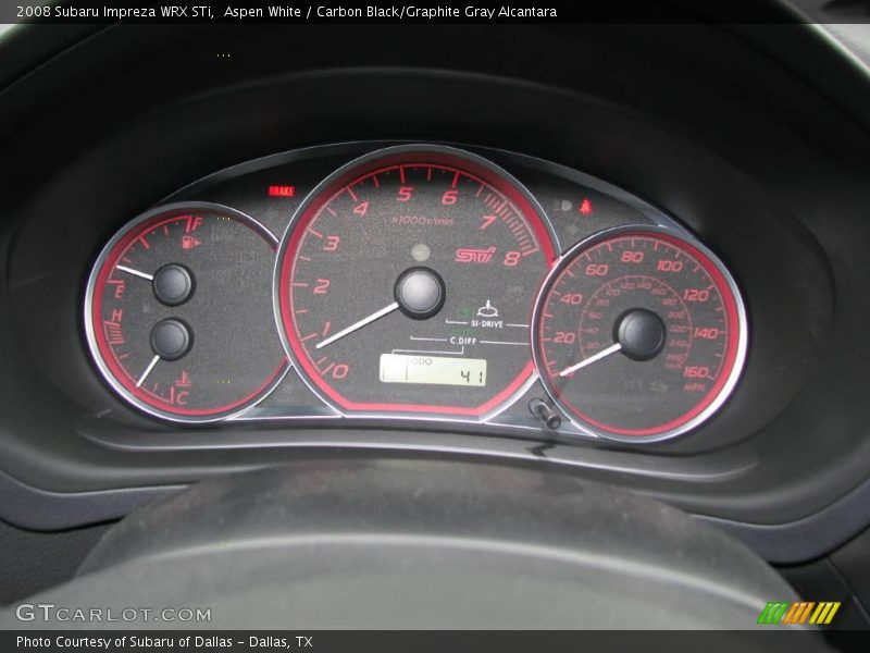 Aspen White / Carbon Black/Graphite Gray Alcantara 2008 Subaru Impreza WRX STi