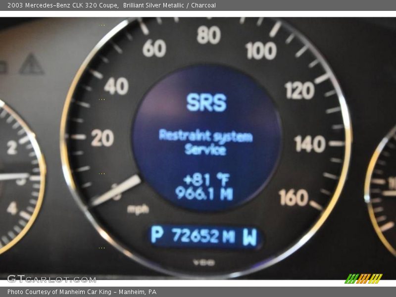 Brilliant Silver Metallic / Charcoal 2003 Mercedes-Benz CLK 320 Coupe