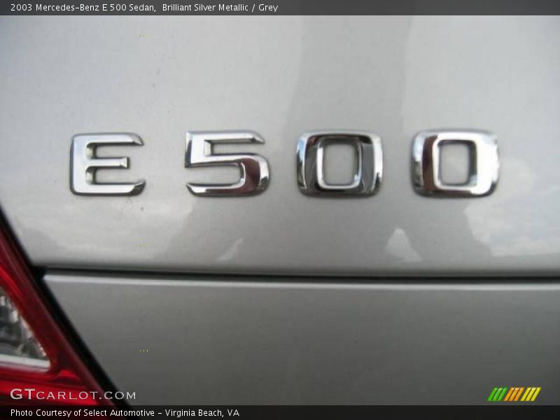 Brilliant Silver Metallic / Grey 2003 Mercedes-Benz E 500 Sedan