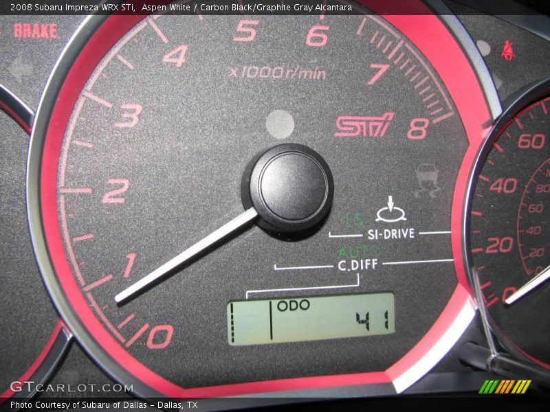 Aspen White / Carbon Black/Graphite Gray Alcantara 2008 Subaru Impreza WRX STi