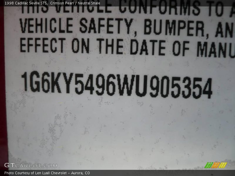 Crimson Pearl / Neutral Shale 1998 Cadillac Seville STS