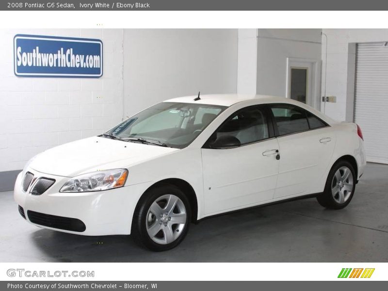 Ivory White / Ebony Black 2008 Pontiac G6 Sedan