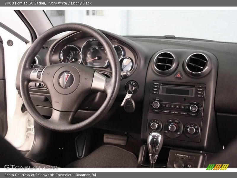 Ivory White / Ebony Black 2008 Pontiac G6 Sedan
