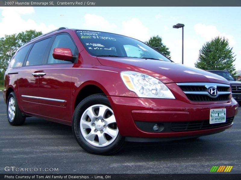 Cranberry Red / Gray 2007 Hyundai Entourage SE