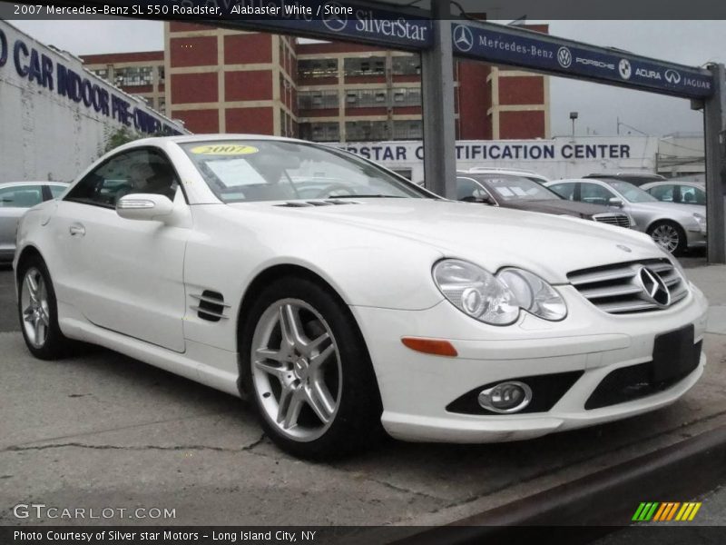 Alabaster White / Stone 2007 Mercedes-Benz SL 550 Roadster