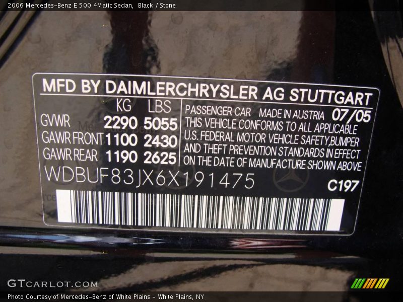 Black / Stone 2006 Mercedes-Benz E 500 4Matic Sedan
