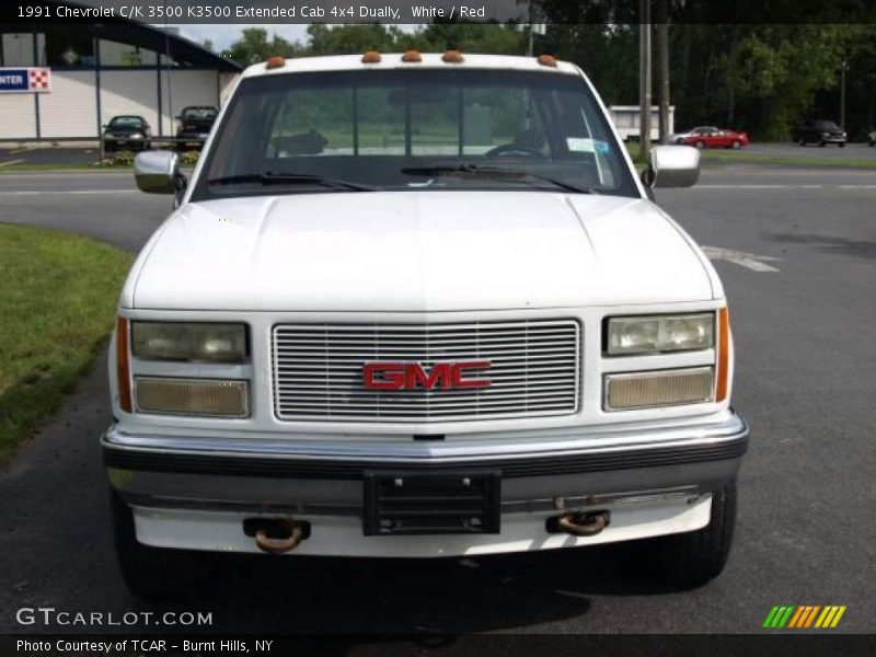 White / Red 1991 Chevrolet C/K 3500 K3500 Extended Cab 4x4 Dually