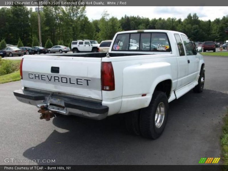 White / Red 1991 Chevrolet C/K 3500 K3500 Extended Cab 4x4 Dually