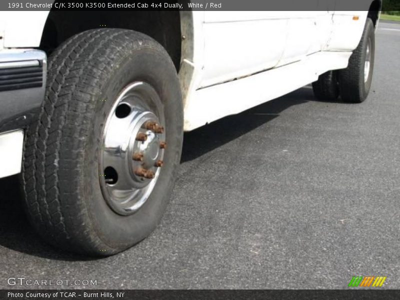 White / Red 1991 Chevrolet C/K 3500 K3500 Extended Cab 4x4 Dually