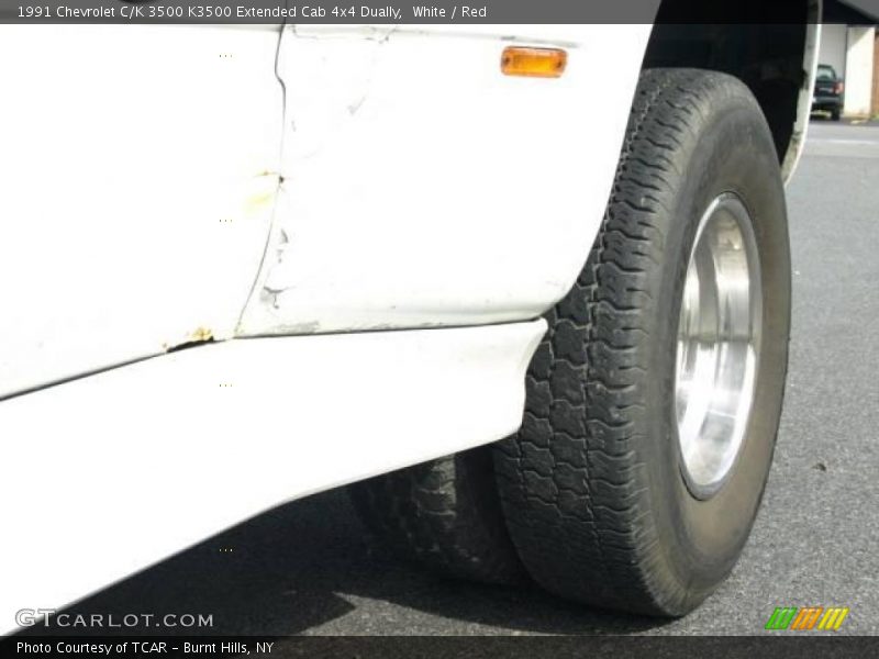 White / Red 1991 Chevrolet C/K 3500 K3500 Extended Cab 4x4 Dually