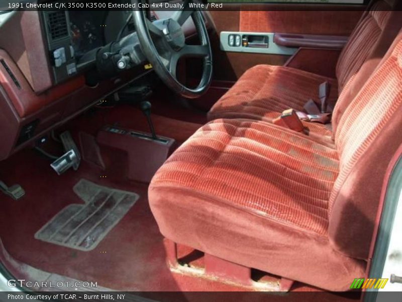White / Red 1991 Chevrolet C/K 3500 K3500 Extended Cab 4x4 Dually