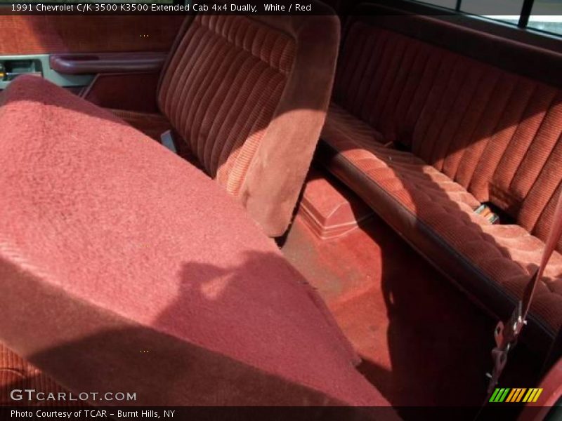 White / Red 1991 Chevrolet C/K 3500 K3500 Extended Cab 4x4 Dually