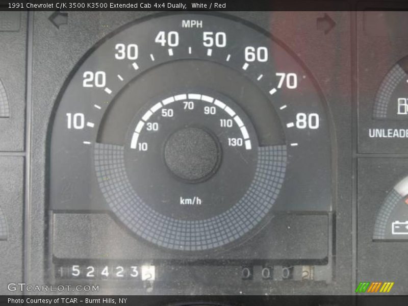 White / Red 1991 Chevrolet C/K 3500 K3500 Extended Cab 4x4 Dually