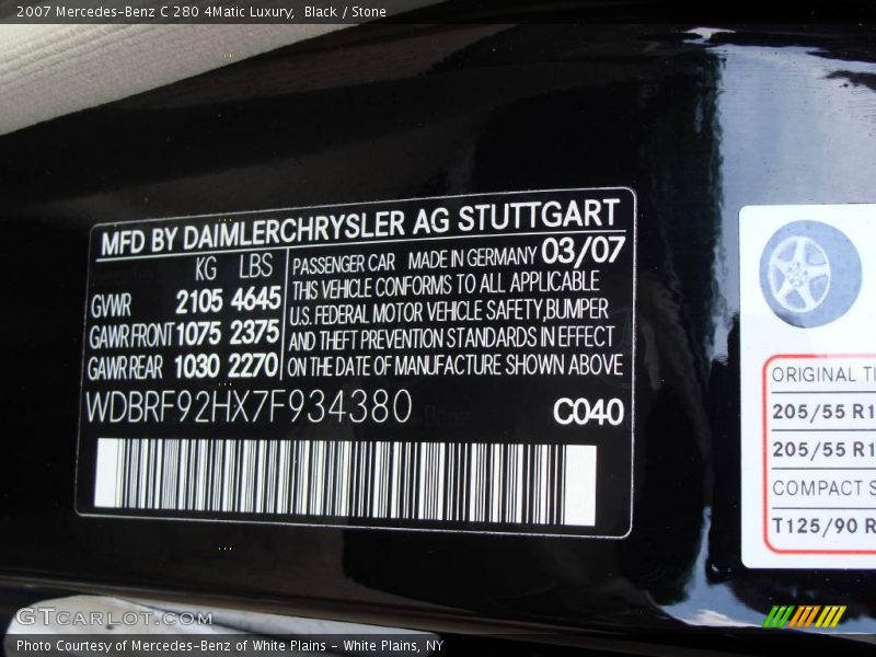 Black / Stone 2007 Mercedes-Benz C 280 4Matic Luxury