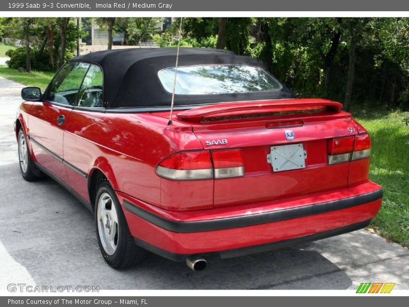 Imola Red / Medium Gray 1999 Saab 9-3 Convertible