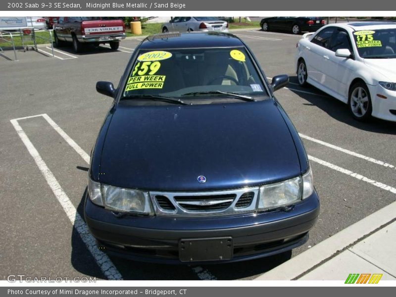 Midnight Blue Metallic / Sand Beige 2002 Saab 9-3 SE Sedan