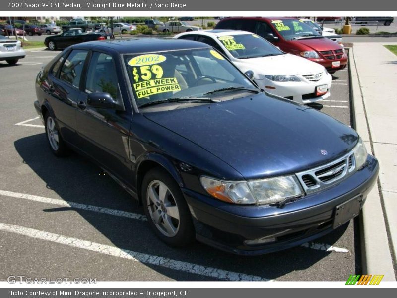 Midnight Blue Metallic / Sand Beige 2002 Saab 9-3 SE Sedan