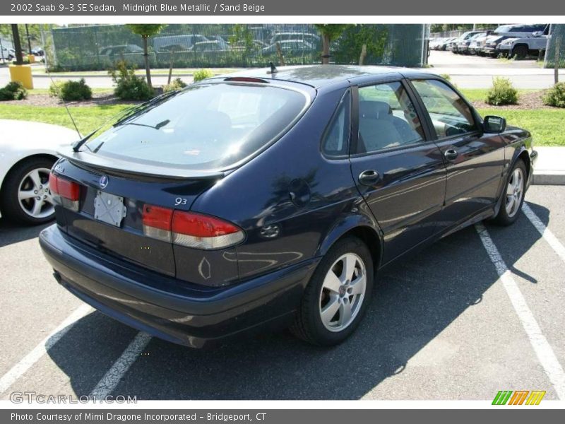 Midnight Blue Metallic / Sand Beige 2002 Saab 9-3 SE Sedan