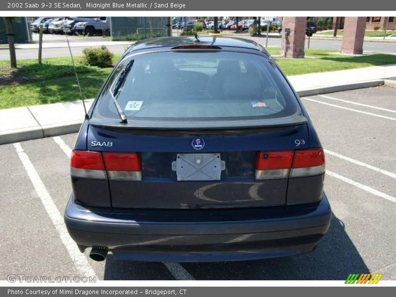 Midnight Blue Metallic / Sand Beige 2002 Saab 9-3 SE Sedan
