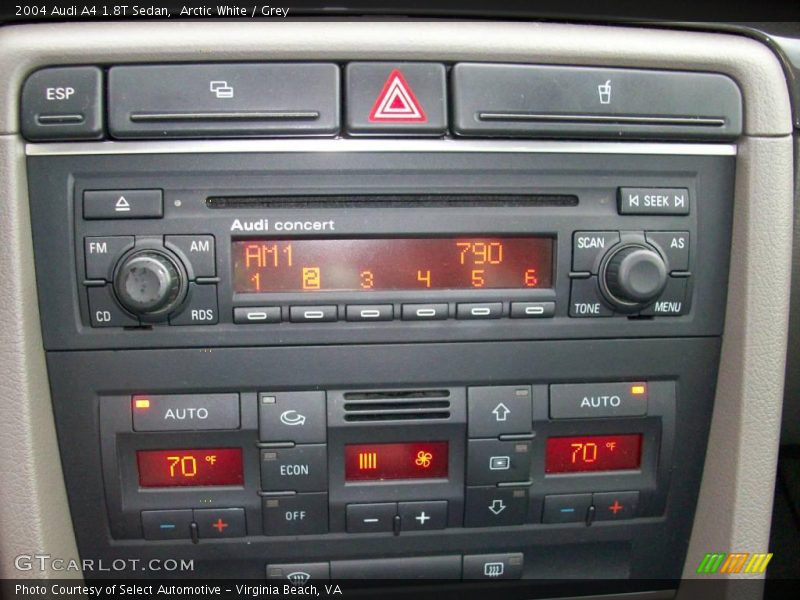 Arctic White / Grey 2004 Audi A4 1.8T Sedan