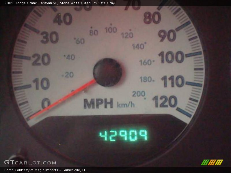 Stone White / Medium Slate Gray 2005 Dodge Grand Caravan SE