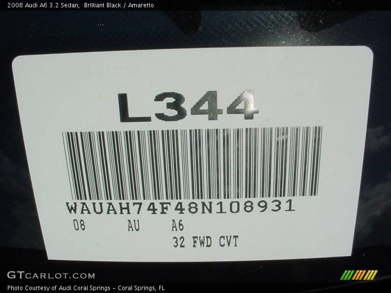 Brilliant Black / Amaretto 2008 Audi A6 3.2 Sedan