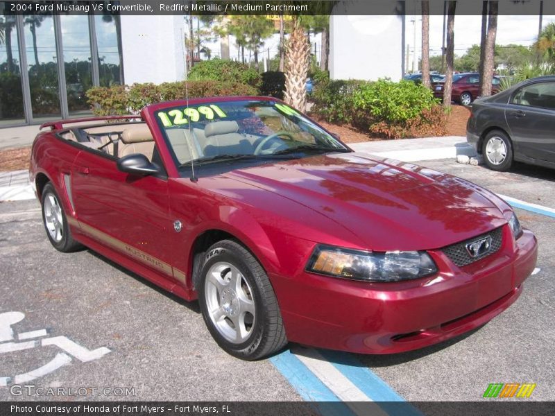 Redfire Metallic / Medium Parchment 2004 Ford Mustang V6 Convertible