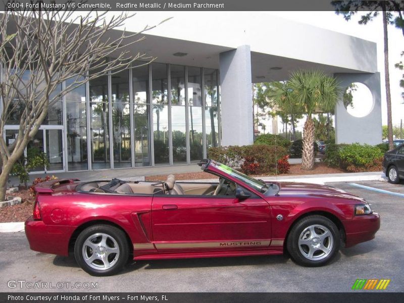 Redfire Metallic / Medium Parchment 2004 Ford Mustang V6 Convertible