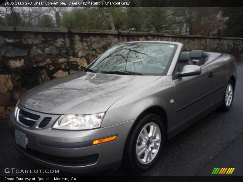 Steel Gray Metallic / Charcoal Gray 2005 Saab 9-3 Linear Convertible