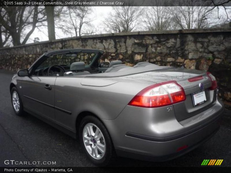 Steel Gray Metallic / Charcoal Gray 2005 Saab 9-3 Linear Convertible