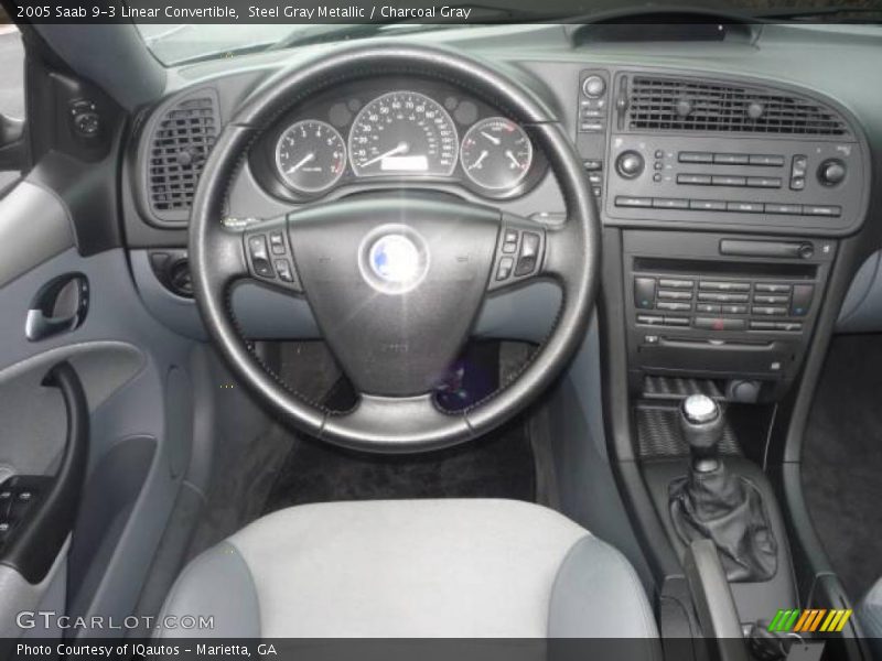 Steel Gray Metallic / Charcoal Gray 2005 Saab 9-3 Linear Convertible