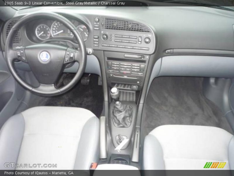 Steel Gray Metallic / Charcoal Gray 2005 Saab 9-3 Linear Convertible