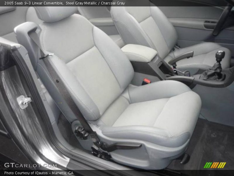 Steel Gray Metallic / Charcoal Gray 2005 Saab 9-3 Linear Convertible