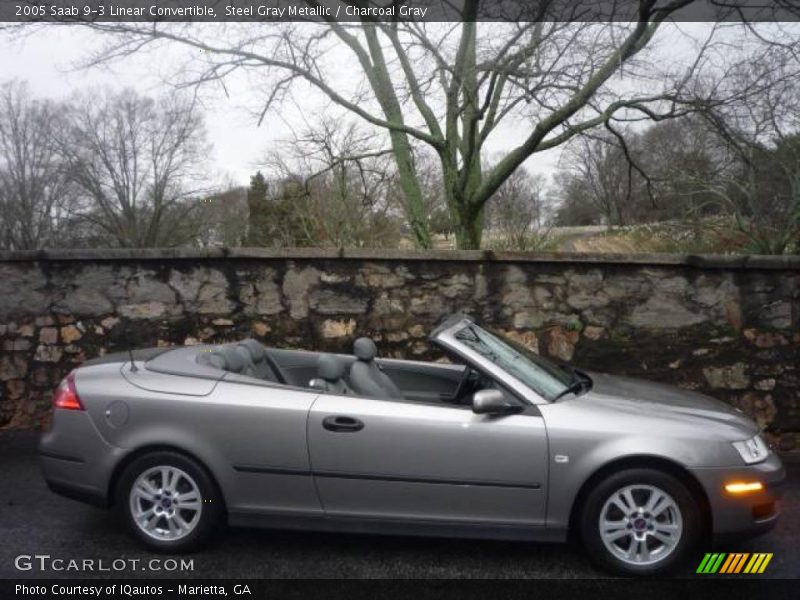 Steel Gray Metallic / Charcoal Gray 2005 Saab 9-3 Linear Convertible