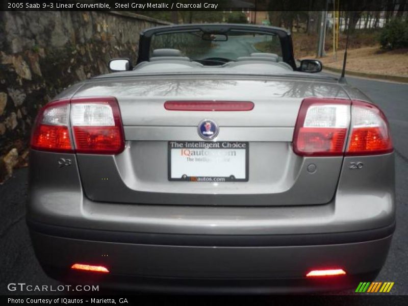 Steel Gray Metallic / Charcoal Gray 2005 Saab 9-3 Linear Convertible