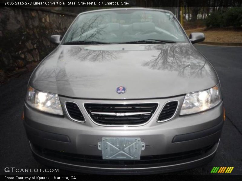 Steel Gray Metallic / Charcoal Gray 2005 Saab 9-3 Linear Convertible