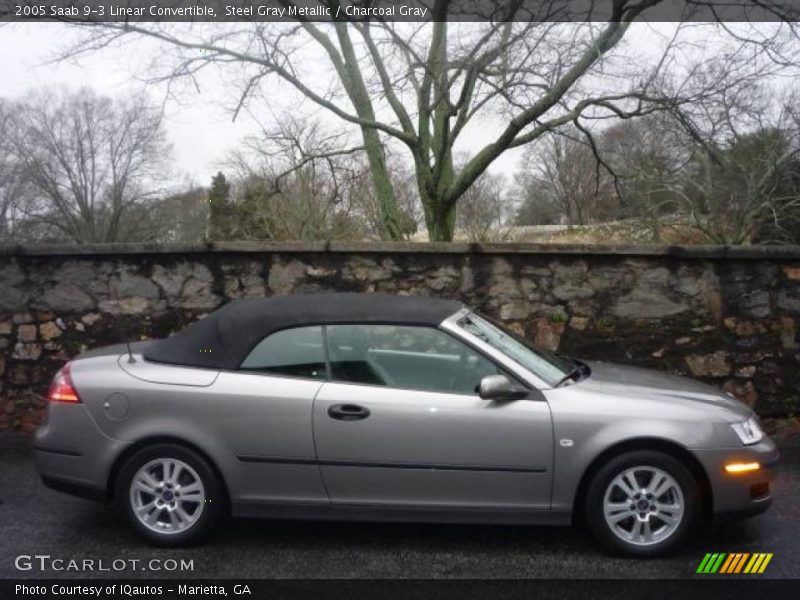 Steel Gray Metallic / Charcoal Gray 2005 Saab 9-3 Linear Convertible