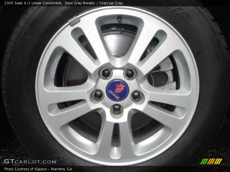 Steel Gray Metallic / Charcoal Gray 2005 Saab 9-3 Linear Convertible