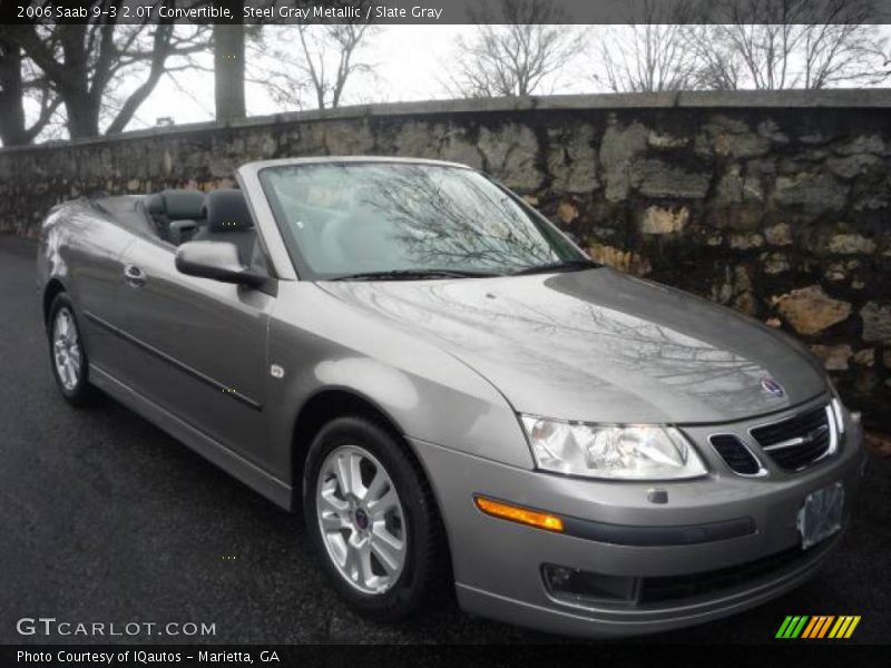 Steel Gray Metallic / Slate Gray 2006 Saab 9-3 2.0T Convertible