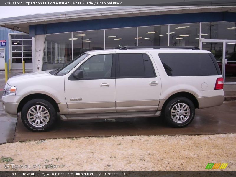 White Suede / Charcoal Black 2008 Ford Expedition EL Eddie Bauer