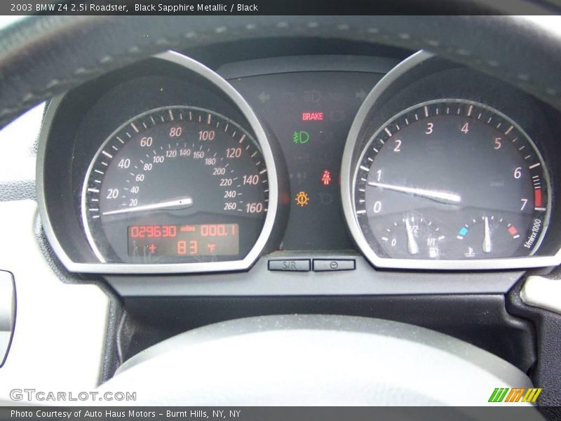 Black Sapphire Metallic / Black 2003 BMW Z4 2.5i Roadster